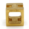 Hermes Top H Cube Pink Necklace Gold Color Accessories M176
