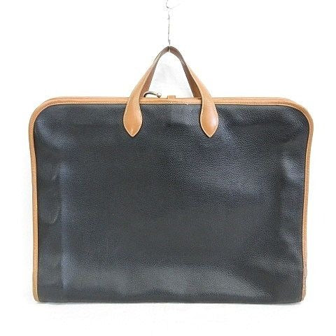Hermes Garment Vintage Travel Bag Business Hanger Leather Black Brown