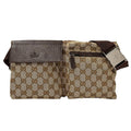 Gucci Bag Body Waist GG Canvas Beige Brown 28566 Fashionable