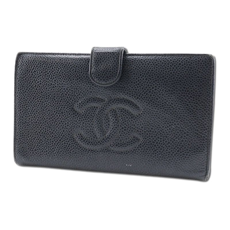 Chanel Caviar Leather Black Long Wallet — view 2