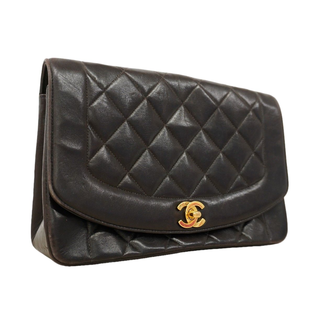 Chanel Shoulder Bag Diana Lambskin Black Gold — view 2