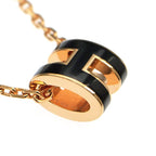 Hermes Necklace Pop Ash Mini Pendant Black Rose Gold Hardware Accessorie — view 4