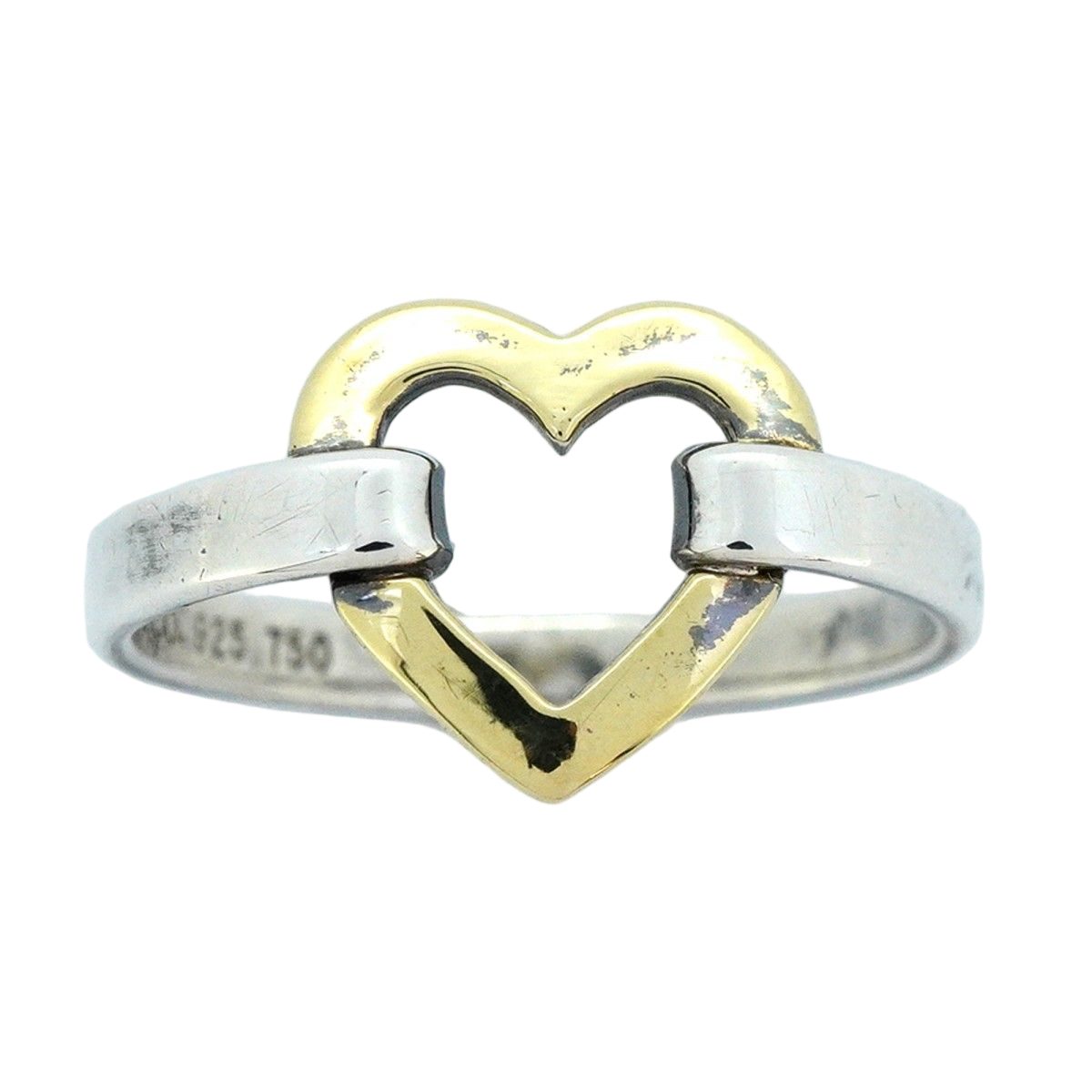 Tiffany & Co Ring Heart 18k Yellow Gold 925 Sterling Silver — view 2