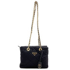 Prada Logo Chain Shoulder Bag Nylon