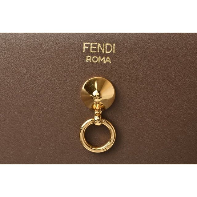 Fendi Wallet Zipper Foldable BY THE WAY Calf Leather Brown Black — view 4