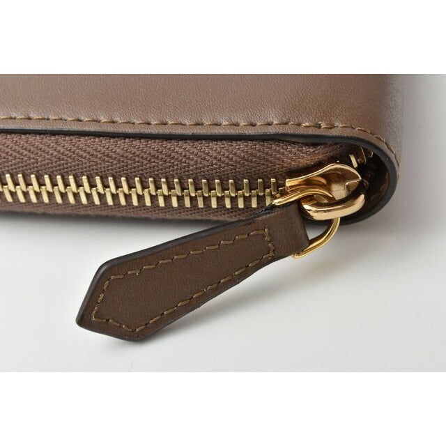 Fendi Wallet Zipper Foldable BY THE WAY Calf Leather Brown Black — view 5