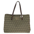 Fendi Vintage Zucchino Beige Brown Canvas Leather Mini Tote