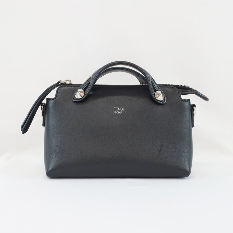 Fendi Mini Vitheway Black Shoulder Bag Handbag 2-Way Leather 8 Bl135 — view 3