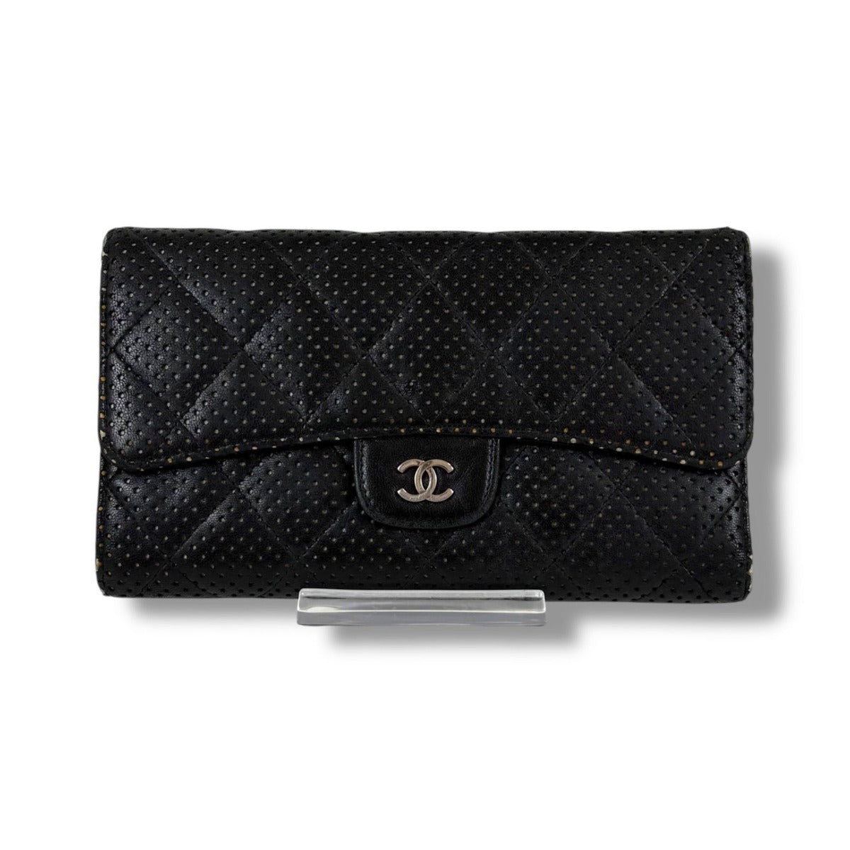 Chanel Long Wallet Bifold Black Lambskin Quilted — view 2