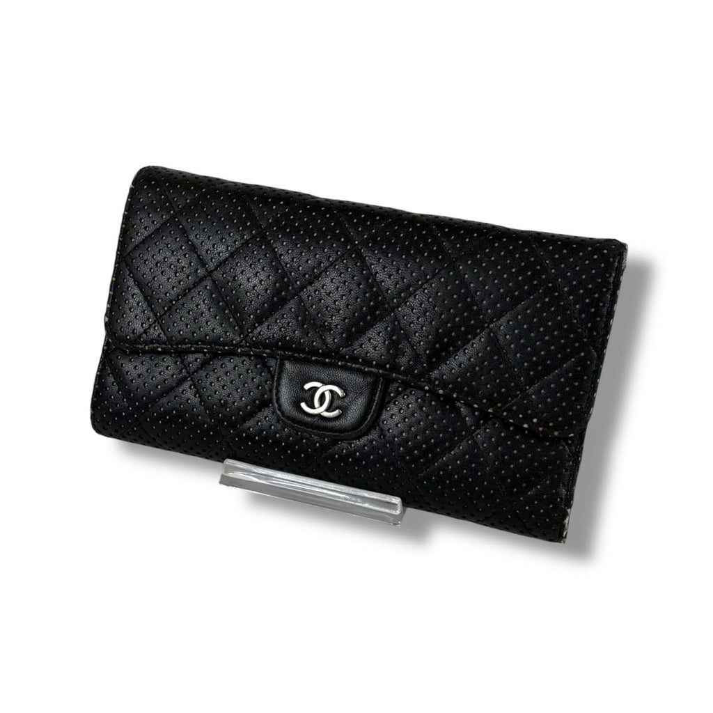 Chanel Long Wallet Bifold Black Lambskin Quilted — view 3
