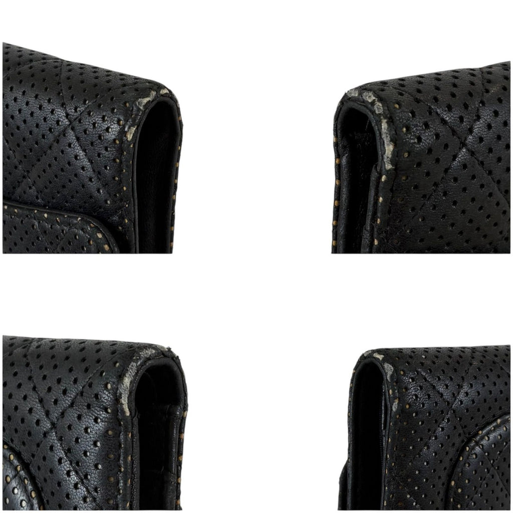 Chanel Long Wallet Bifold Black Lambskin Quilted — view 8
