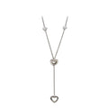 Tiffany & Co Heart Link Lariat Necklace Silver Polished 925 Sterling