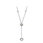 Tiffany & Co Heart Link Lariat Necklace Silver Polished 925 Sterling