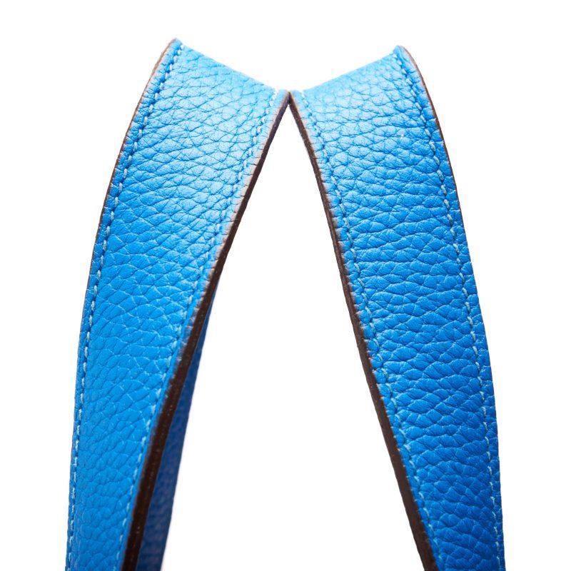 Hermes Picotin Lock MM Handbag Taurillon Clemence Blue Indra — view 5