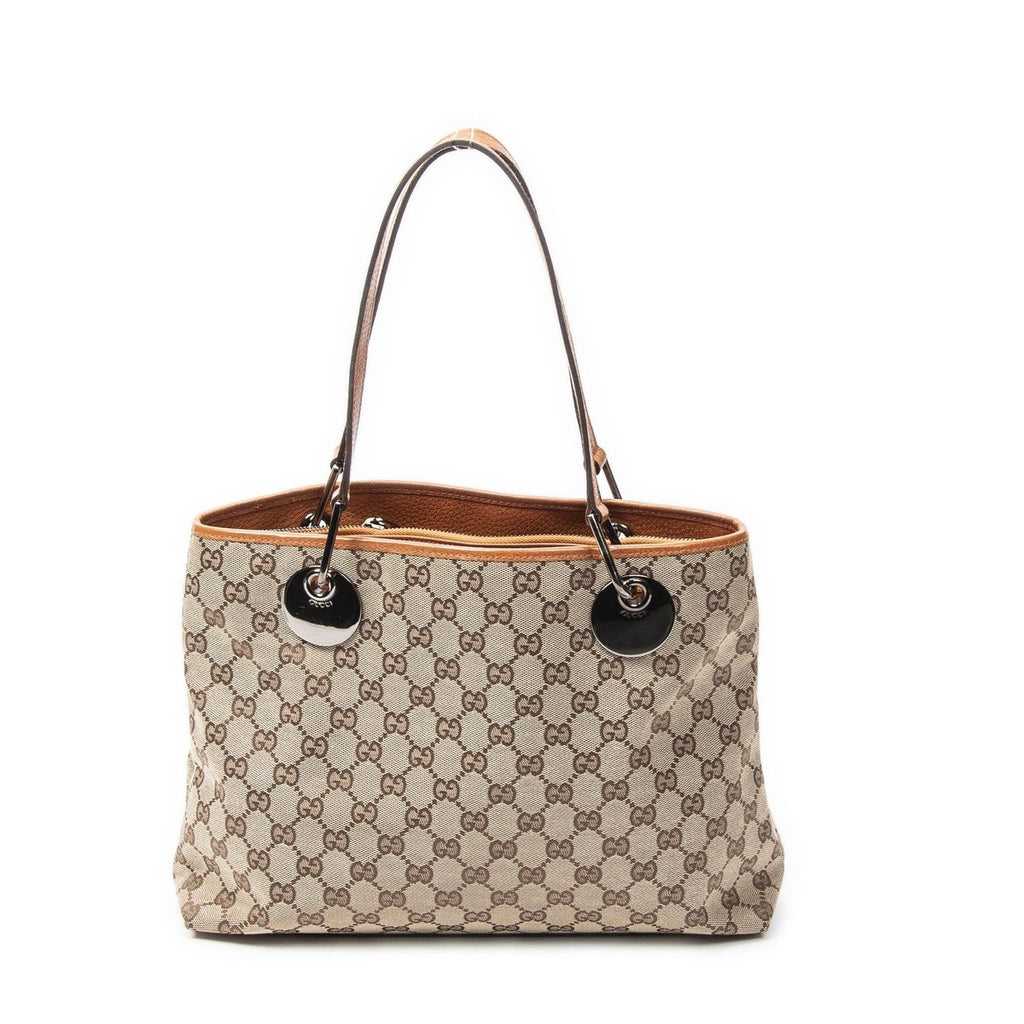 Gucci Small Eclipse Tote Beige Orange GG Canvas — view 5