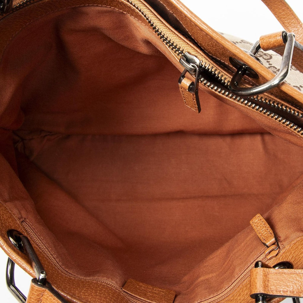Gucci Small Eclipse Tote Beige Orange GG Canvas — view 9
