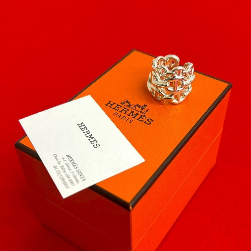 Hermes Chaine Dancre GM Ring Silver 925 No 8 Accessories