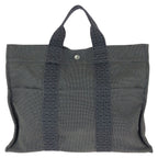 Hermes Her Line MM Gray Silver Canvas Tote