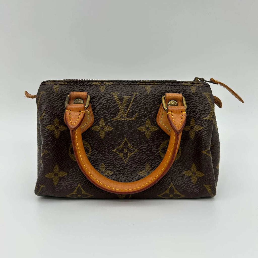 Louis Vuitton Monogram Canvas Shoulder Bag Mini Speedy Brown — view 2