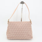 Fendi Zucchino Mamma Bucket Canvas Leather Shoulder Bag — view 4