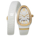 Bvlgari Serpenti Watch Diamond Bezel White Ceramic 18k Pink Gold