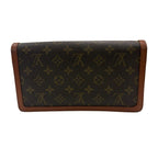 Louis Vuitton Monogram Pochette Dam Brown Gold Leather Clutch — view 2
