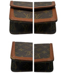 Louis Vuitton Monogram Pochette Dam Brown Gold Leather Clutch — view 5