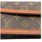 Louis Vuitton Monogram Pochette Dam Brown Gold Leather Clutch — view 6