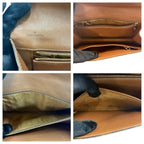 Louis Vuitton Monogram Pochette Dam Brown Gold Leather Clutch — view 8