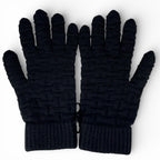 Hermes Cashmere Pattern Knit Gloves Black — view 2