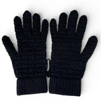 Hermes Cashmere Pattern Knit Gloves Black — view 3