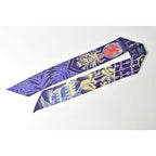 Hermes Twillye Scarf Silk Twill Navy Multi — view 3