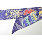 Hermes Twillye Scarf Silk Twill Navy Multi — view 5