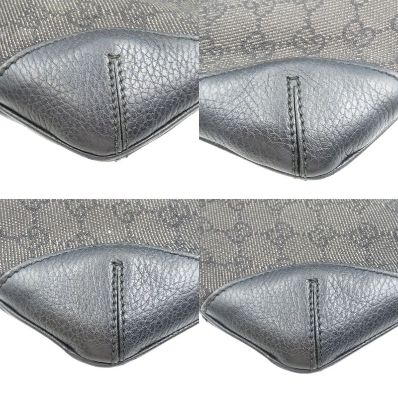 Gucci GG Canvas Silver Hardware Black Shoulder Bag 1087 — view 7
