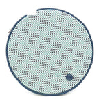 Hermes Pouch Evasion Toile H Agneau Milo Marine Silver Blue Navy H Round