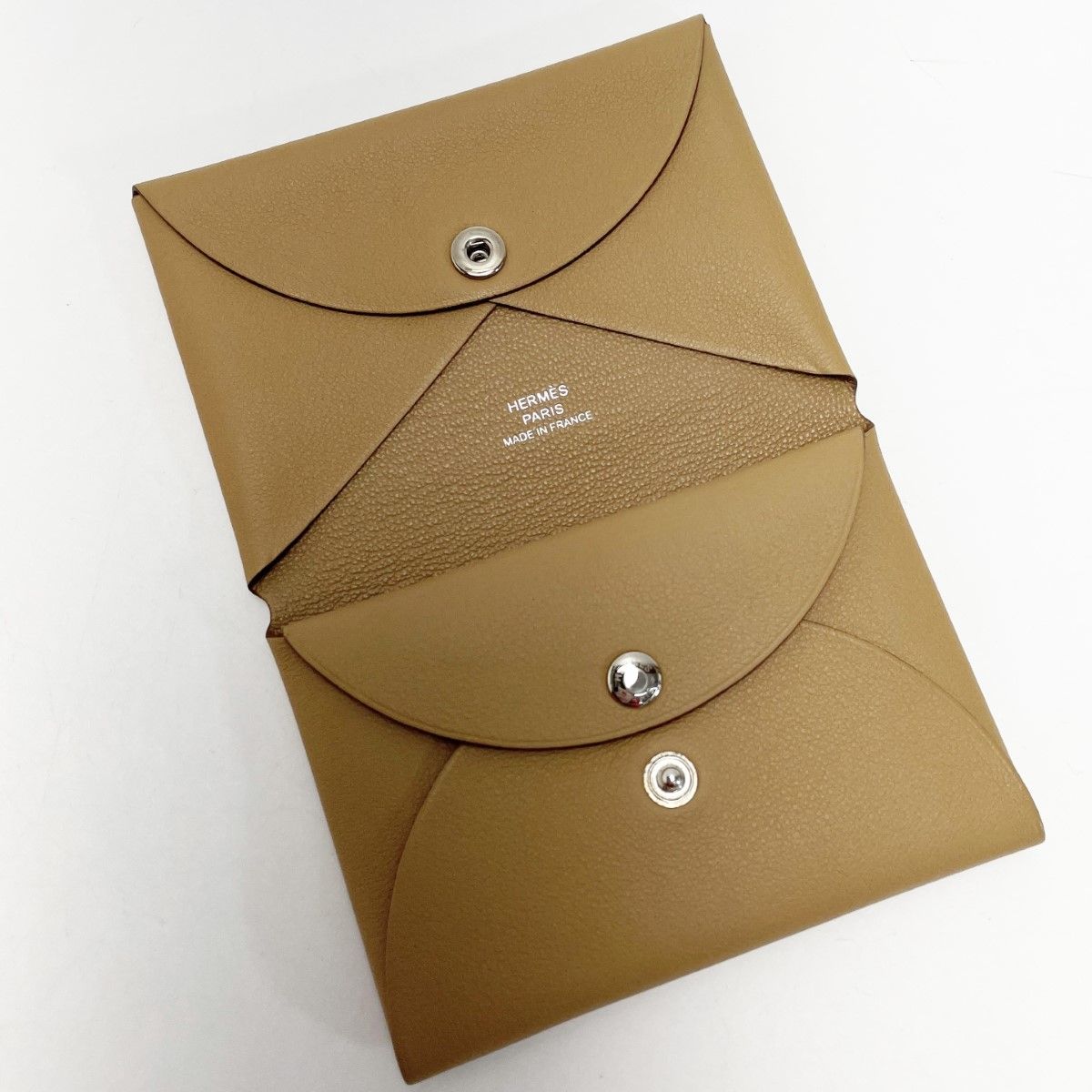 Hermes Calvi Duo Imprime U Stamped Card Case Coin Biscuit Swift — view 5