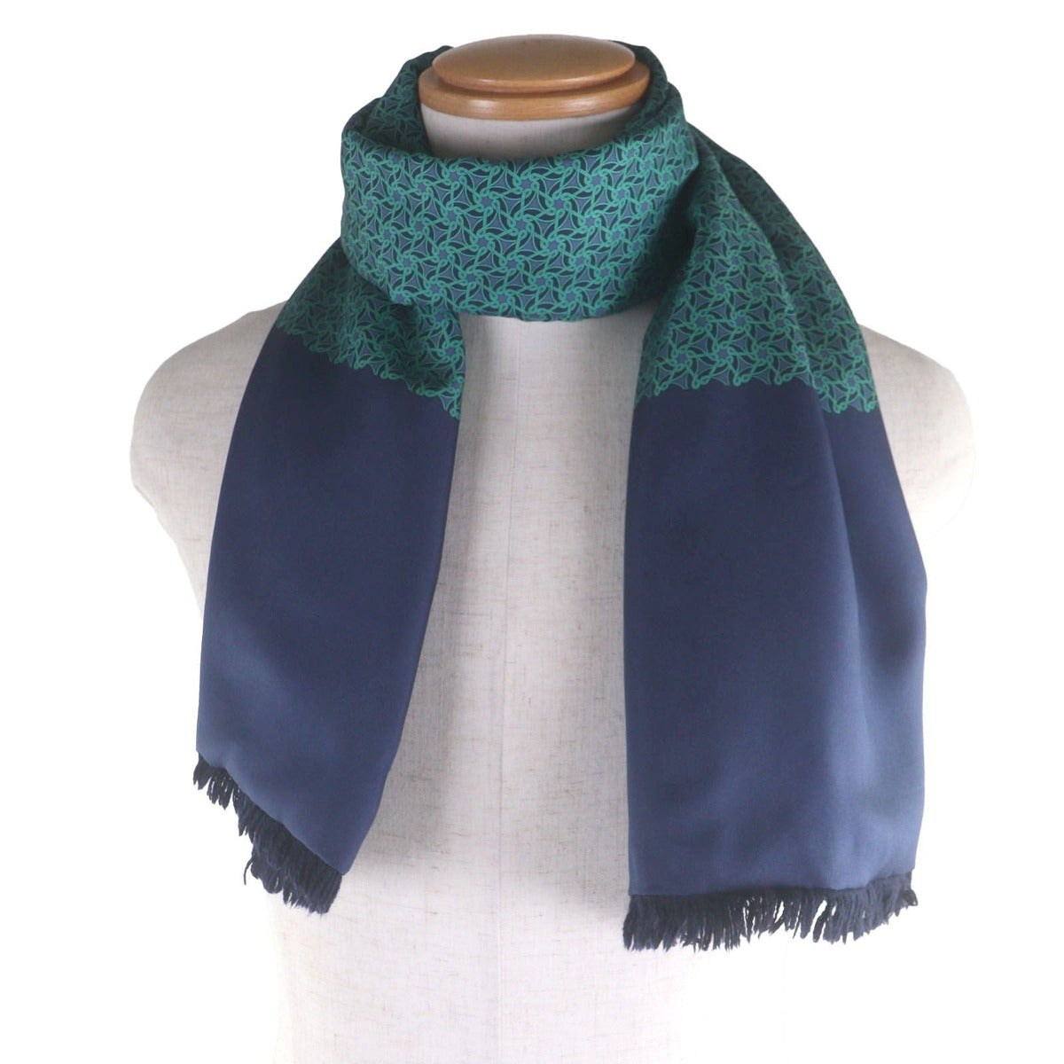 Hermes Silk Angora All Over Pattern With Fringe