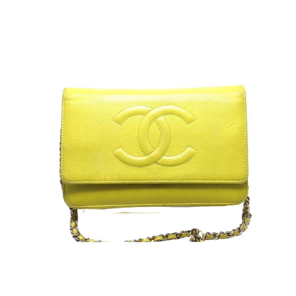 Chanel Stand Caviar Leather Jumbo CC Logo Che Wallet