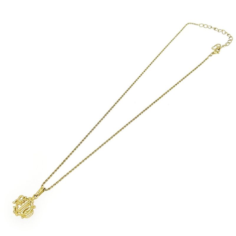 Christian Dior GP Emblem Logo Necklace Gold — view 5