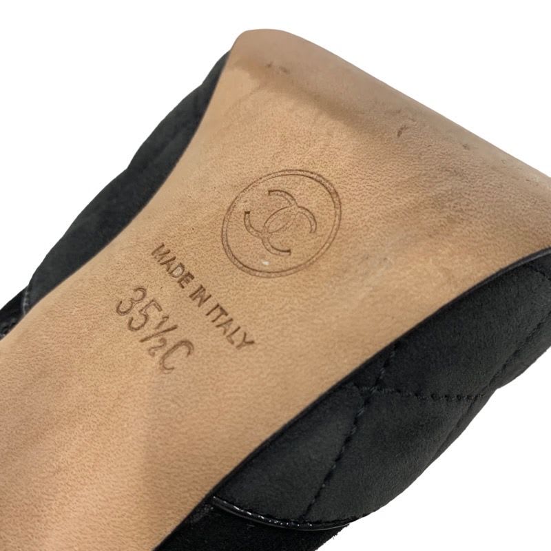 Chanel Boots Short Shoes Suede Black Gray Coco Mark Quilted — view 8