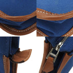 Hermes Clutch Bag Canvas Leather Navy Brown Everyday Use — view 4