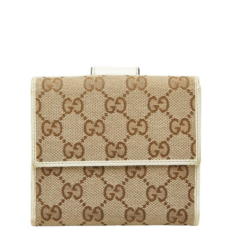 Gucci GG Canvas Beige Ivory Leather