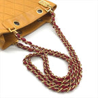 Chanel Lambskin Bicolor Quilted Chain Shoulder Bag Yellow Purse — view 7