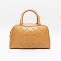Chanel Boston Bag Caviar Leather CC Logo Mini