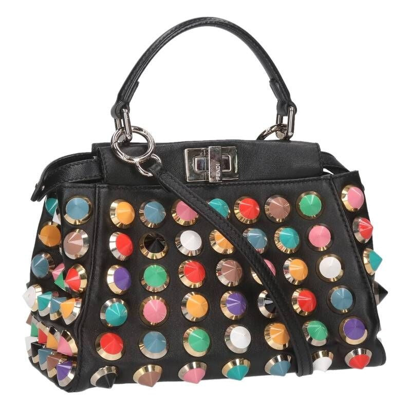 Fendi Peekaboo Mini Multi-stud Leather Handbag — view 2