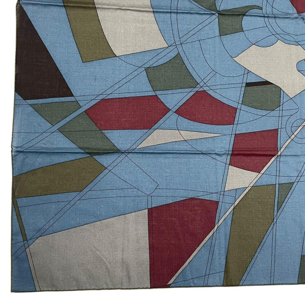 Hermes Force Centrifuge Carre 140 Nigel Peake Design Pilot Blue Wool X — view 4
