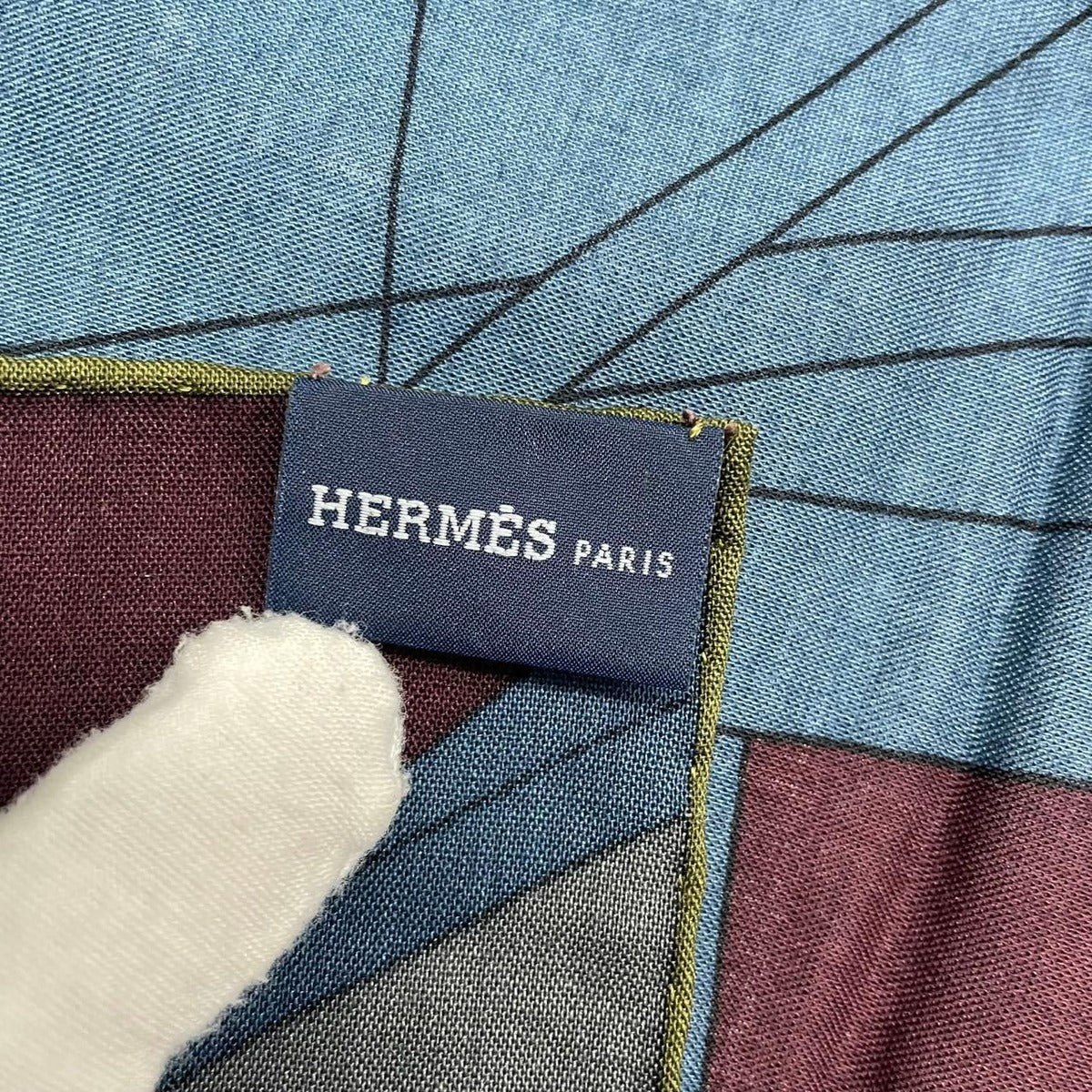 Hermes Force Centrifuge Carre 140 Nigel Peake Design Pilot Blue Wool X — view 7