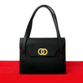 Celine Vintage Circle Logo Hardware Calf Leather Handbag Mini