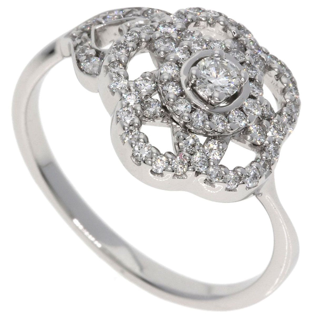 Chanel Camellia Collection Diamond Ring 18K White Gold