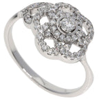 Chanel Camellia Collection Diamond Ring 18K White Gold